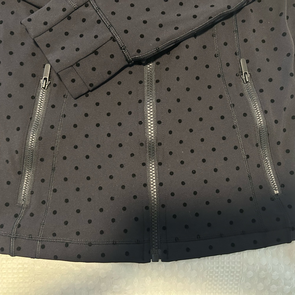 Lululemon Define Jacket Flocked Polka Flock Black Size 14 - Picture 5 of 8